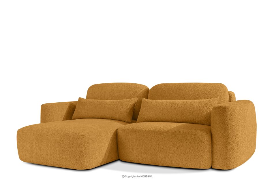 ELOSA Ecksofa im japanischen Stil aus Bouclé-Stoff, links, honigfarben honigfarben - Foto 3