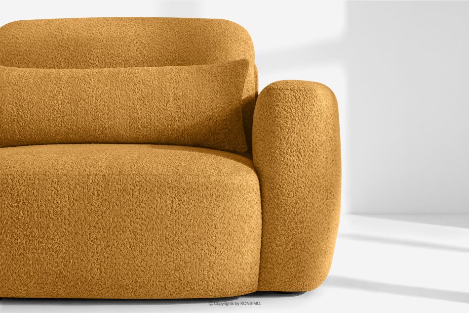 ELOSA Ecksofa im japanischen Stil aus Bouclé-Stoff, links, honigfarben honigfarben - Foto 6