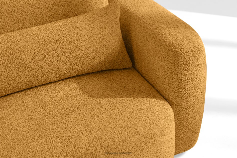 ELOSA Ecksofa im japanischen Stil aus Bouclé-Stoff, links, honigfarben honigfarben - Foto 7