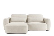 Japandi-Ecksofa aus Bouclé-Stoff, links, weiß