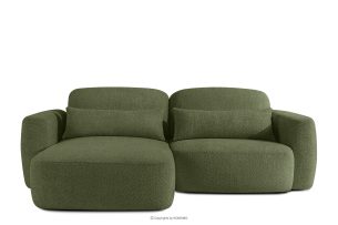 ELOSA, https://konsimo.de/kollektion/elosa/ Ecksofa im japanischen Stil mit Bouclé-Stoff links olivgrün oliv - Foto