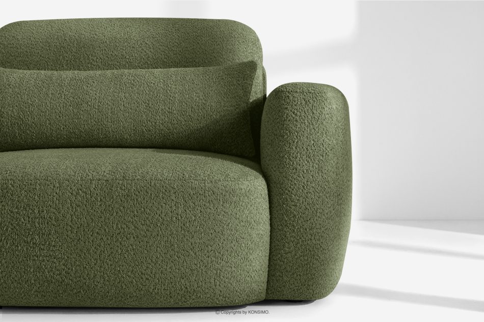 ELOSA Ecksofa im japanischen Stil mit Bouclé-Stoff links olivgrün oliv - Foto 6