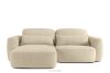 Japandi-Ecksofa aus Bouclé-Stoff, links, hellbeige