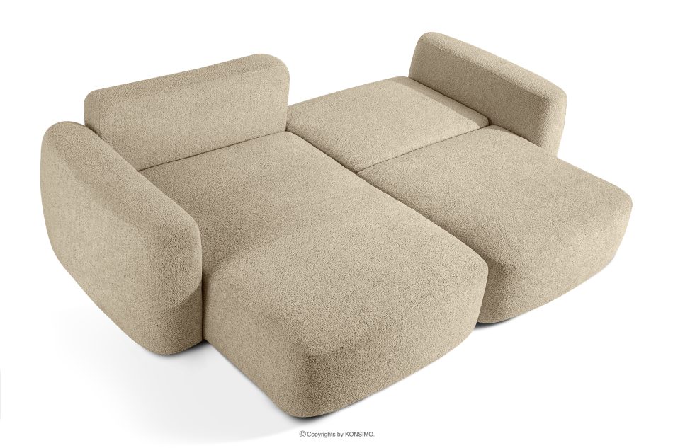 ELOSA Japandi-Ecksofa aus Bouclé-Stoff, links, hellbeige hellbeige - Foto 4