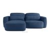 Ecksofa im japanischen Stil mit Bouclé-Stoff links marineblau