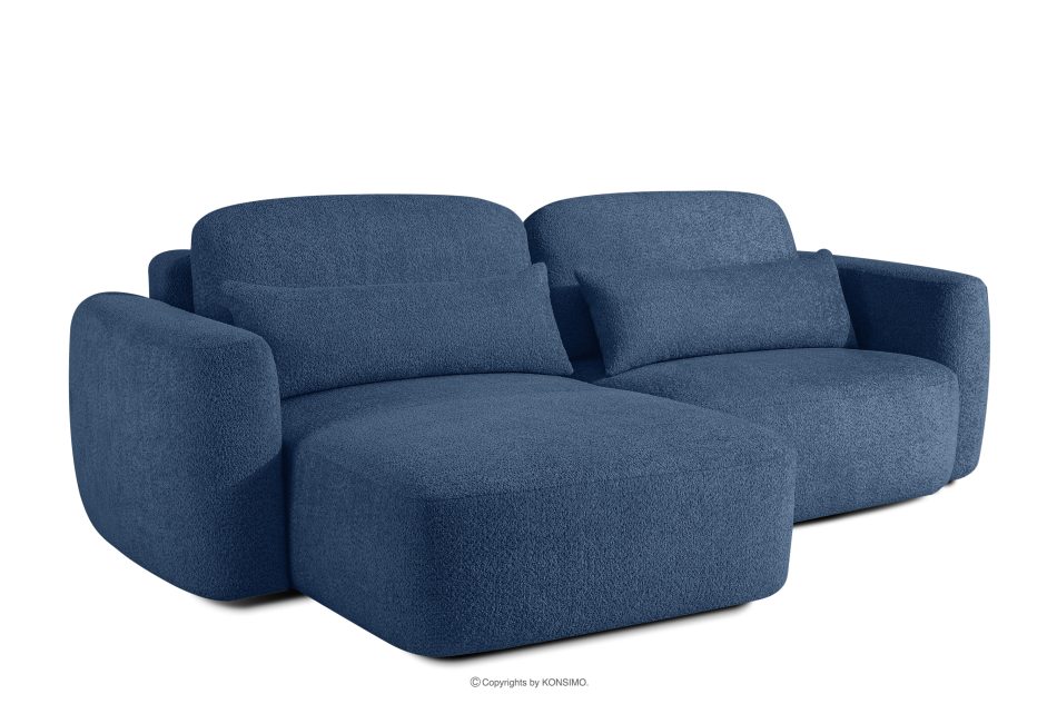ELOSA Ecksofa im japanischen Stil mit Bouclé-Stoff links marineblau dunkelblau - Foto 2