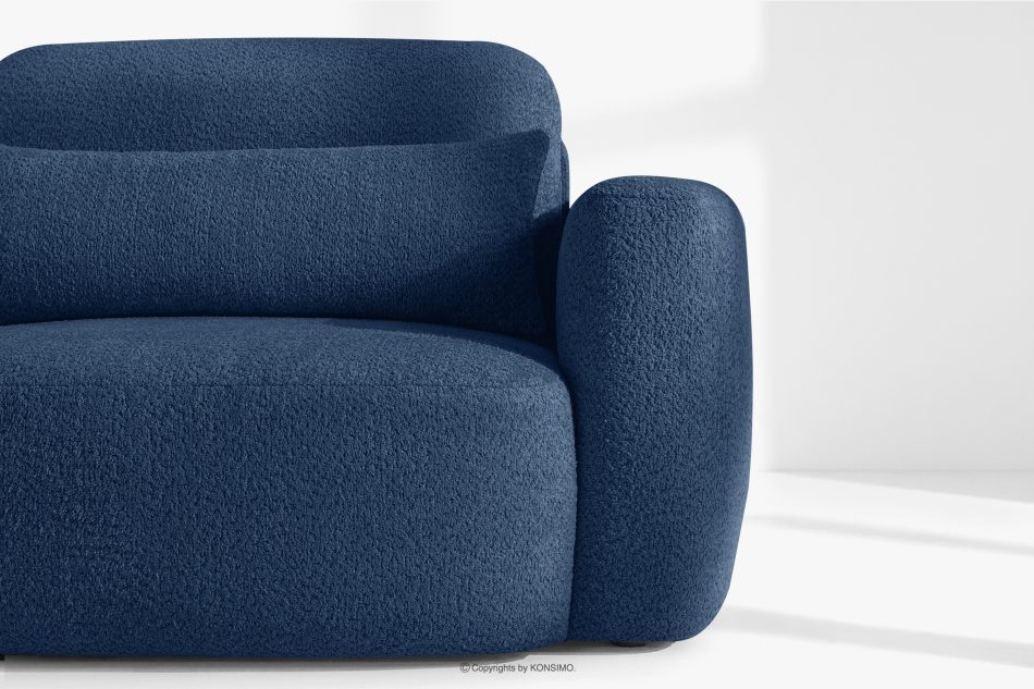 ELOSA Ecksofa im japanischen Stil mit Bouclé-Stoff links marineblau dunkelblau - Foto 6