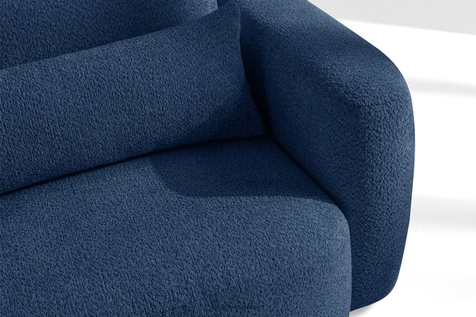 ELOSA Ecksofa im japanischen Stil mit Bouclé-Stoff links marineblau dunkelblau - Foto 7
