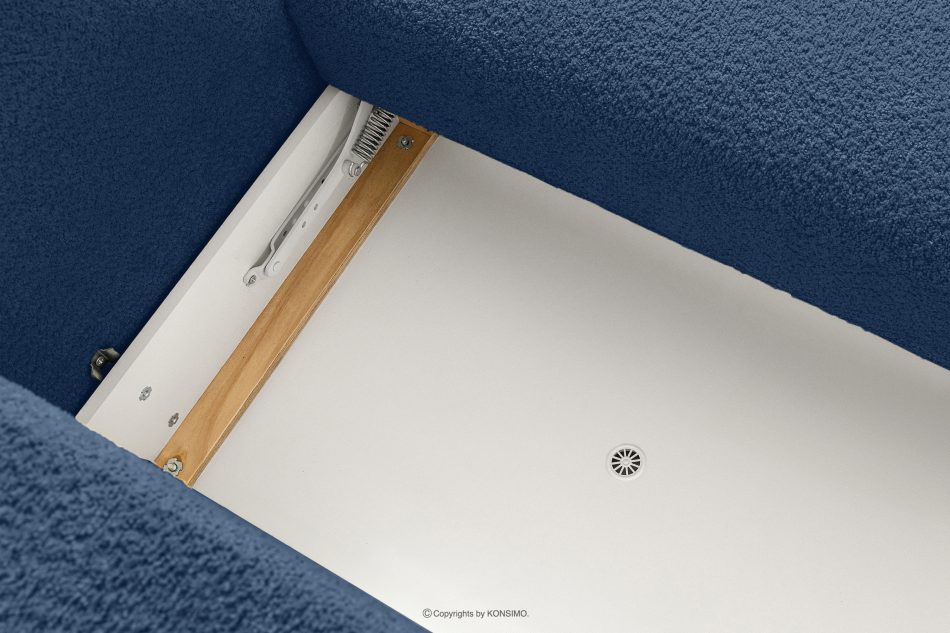 ELOSA Ecksofa im japanischen Stil mit Bouclé-Stoff links marineblau dunkelblau - Foto 12