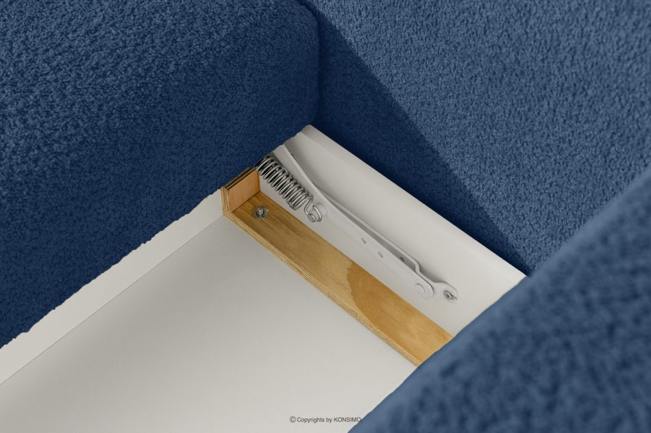 ELOSA Ecksofa im japanischen Stil mit Bouclé-Stoff links marineblau dunkelblau - Foto 13