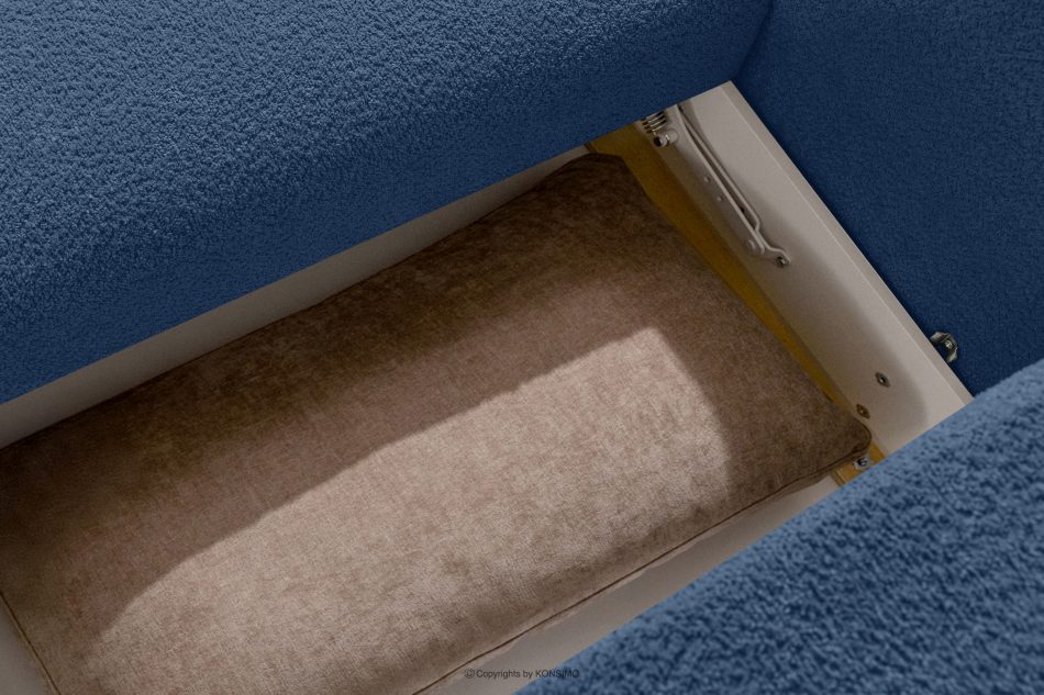 ELOSA Ecksofa im japanischen Stil mit Bouclé-Stoff links marineblau dunkelblau - Foto 14