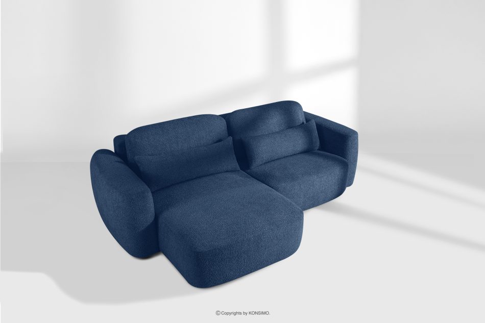 ELOSA Ecksofa im japanischen Stil mit Bouclé-Stoff links marineblau dunkelblau - Foto 19