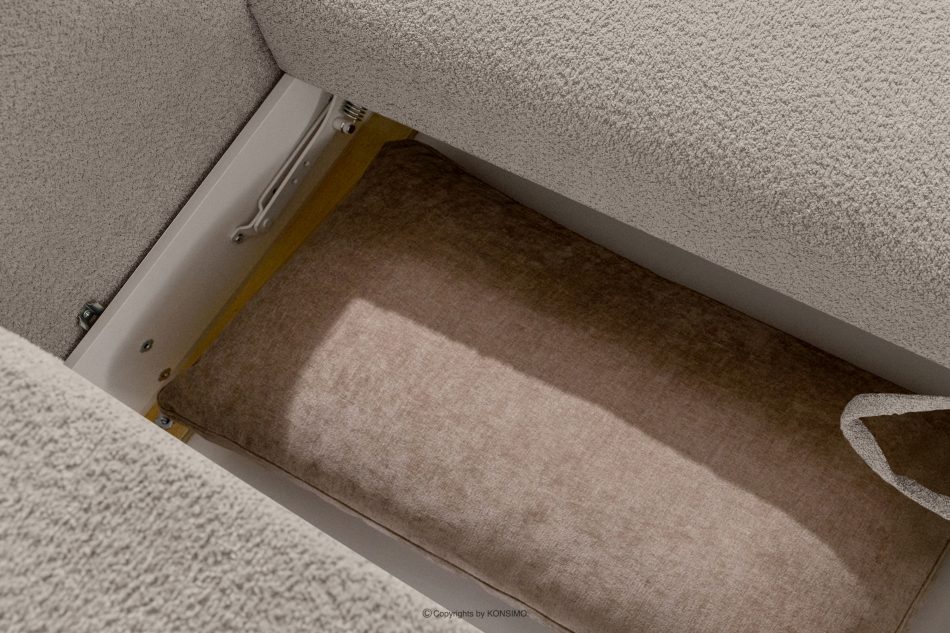 ELOSA Sofa und Sessel im Japandi-Stil aus grauem Bouclé-Stoff grau - Foto 15