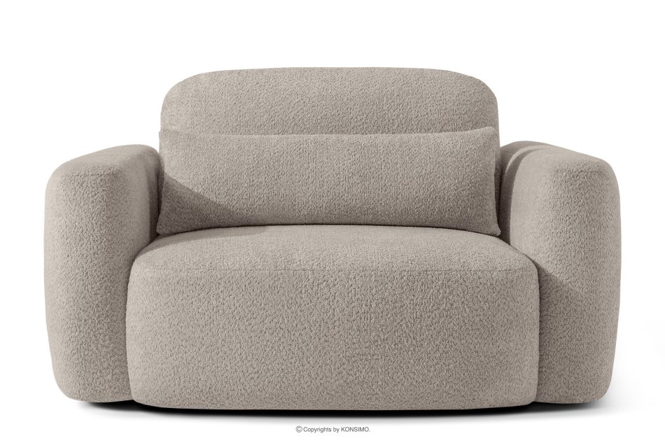 ELOSA Sofa und Sessel im Japandi-Stil aus grauem Bouclé-Stoff grau - Foto 16