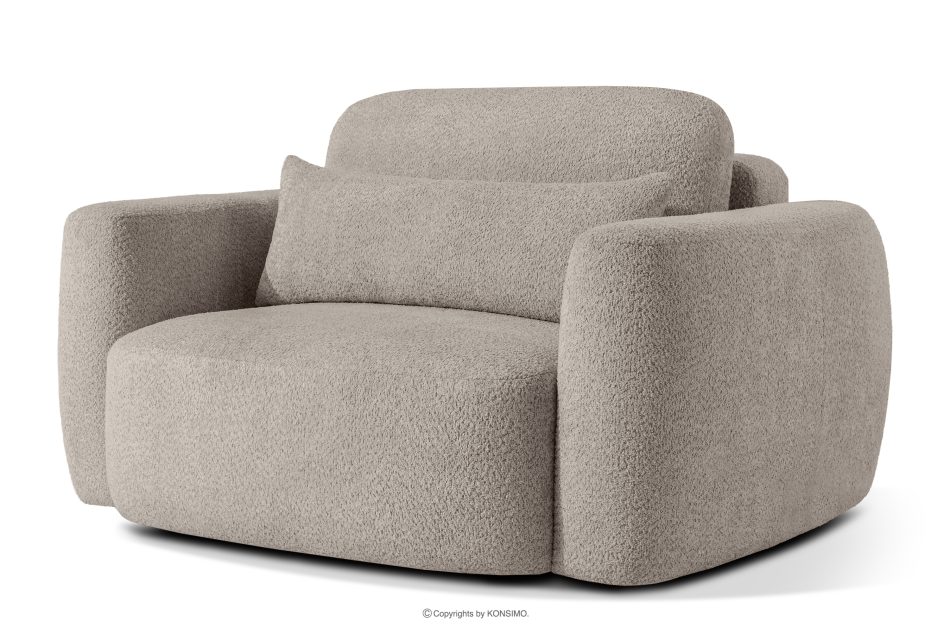 ELOSA Sofa und Sessel im Japandi-Stil aus grauem Bouclé-Stoff grau - Foto 17