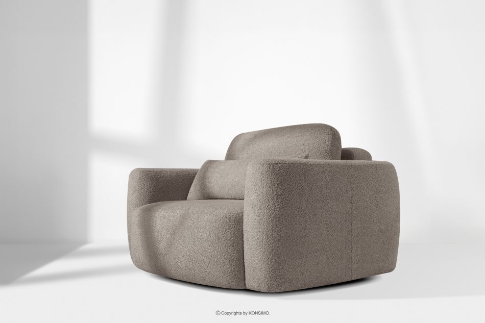 ELOSA Sofa und Sessel im Japandi-Stil aus grauem Bouclé-Stoff grau - Foto 28