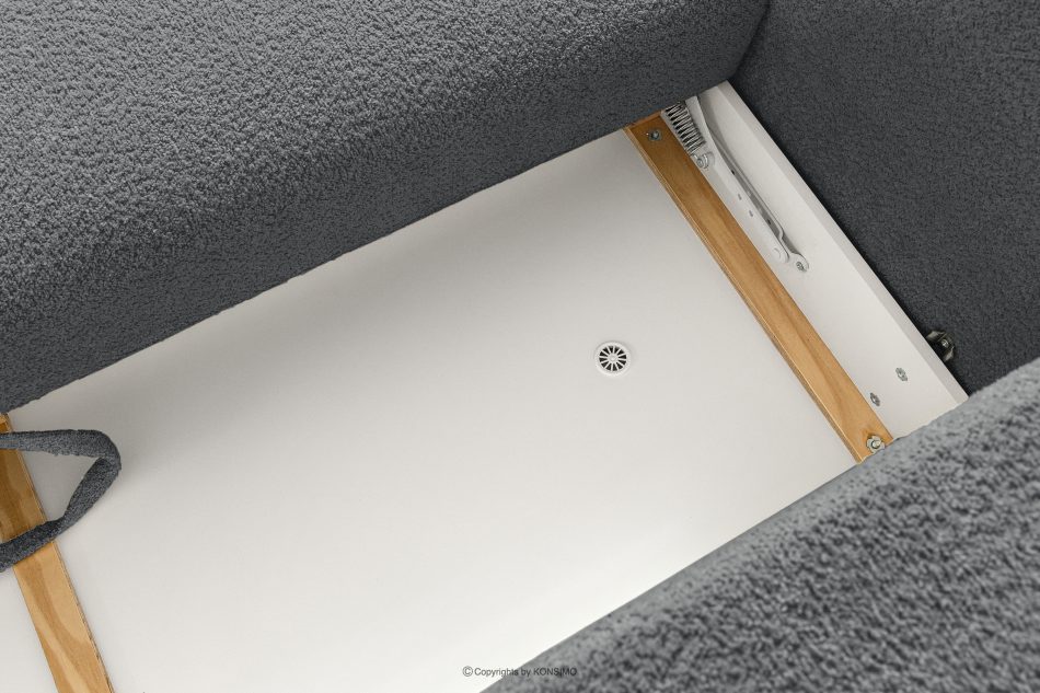 ELOSA Sofa und Sessel im japanischen Stil aus dunkelgrauem Bouclé-Stoff dunkelgrau - Foto 13