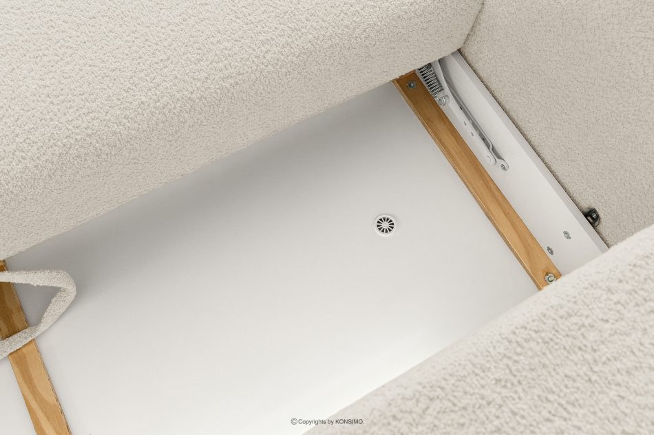 ELOSA Sofa und Sessel im Japandi-Stil aus weißem Bouclé-Stoff weiß - Foto 13