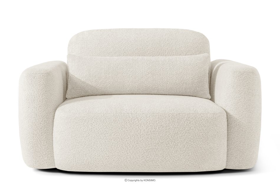 ELOSA Sofa und Sessel im Japandi-Stil aus weißem Bouclé-Stoff weiß - Foto 16