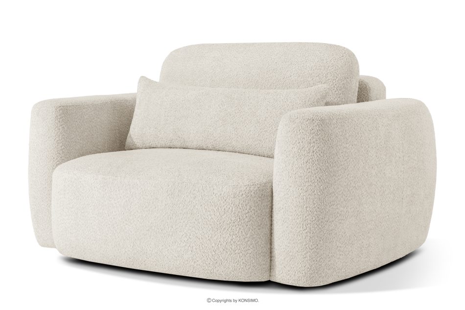 ELOSA Sofa und Sessel im Japandi-Stil aus weißem Bouclé-Stoff weiß - Foto 17