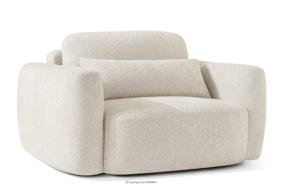 ELOSA Sofa und Sessel im Japandi-Stil aus weißem Bouclé-Stoff weiß - Foto 18