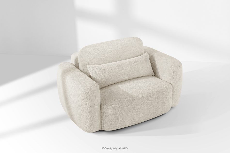 ELOSA Sofa und Sessel im Japandi-Stil aus weißem Bouclé-Stoff weiß - Foto 24