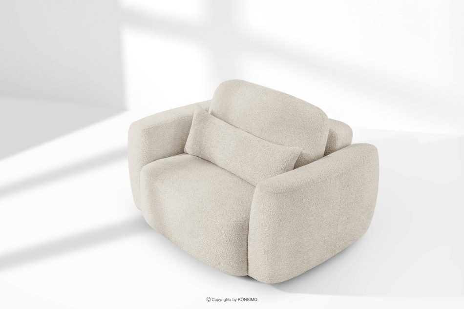 ELOSA Sofa und Sessel im Japandi-Stil aus weißem Bouclé-Stoff weiß - Foto 26