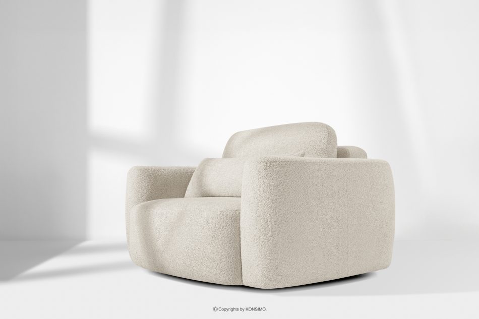 ELOSA Sofa und Sessel im Japandi-Stil aus weißem Bouclé-Stoff weiß - Foto 28