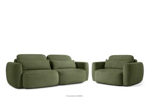 ELOSA, https://konsimo.de/kollektion/elosa/ Sofa und Sessel im japanischen Stil aus olivgrünem Bouclé-Stoff oliv - Foto