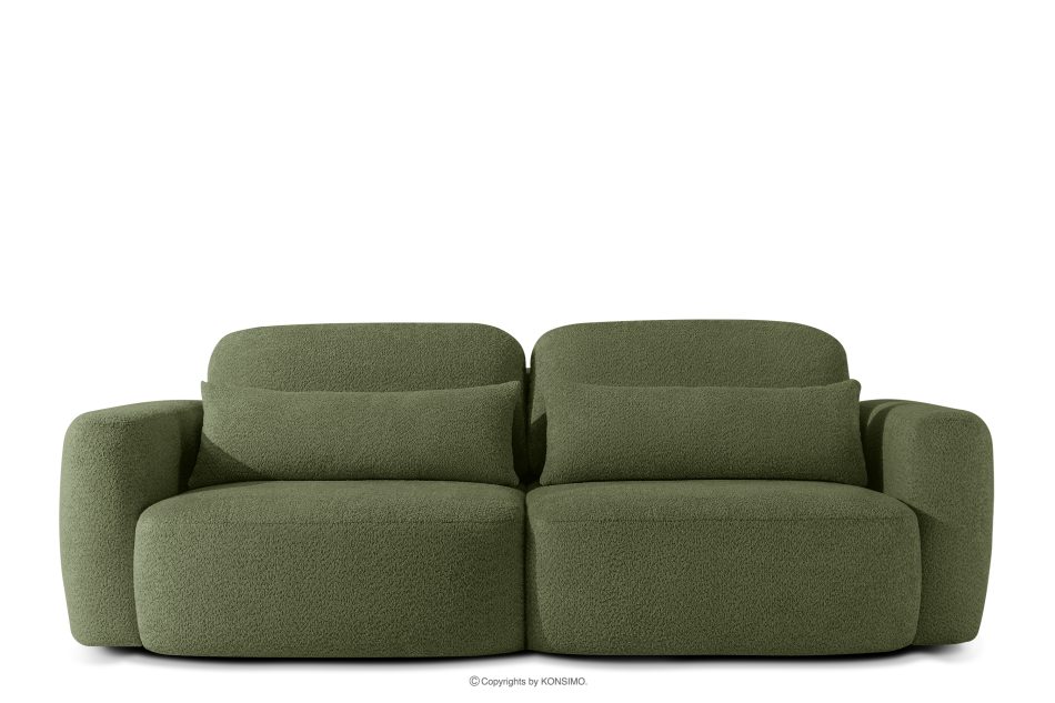 ELOSA Sofa und Sessel im japanischen Stil aus olivgrünem Bouclé-Stoff oliv - Foto 2