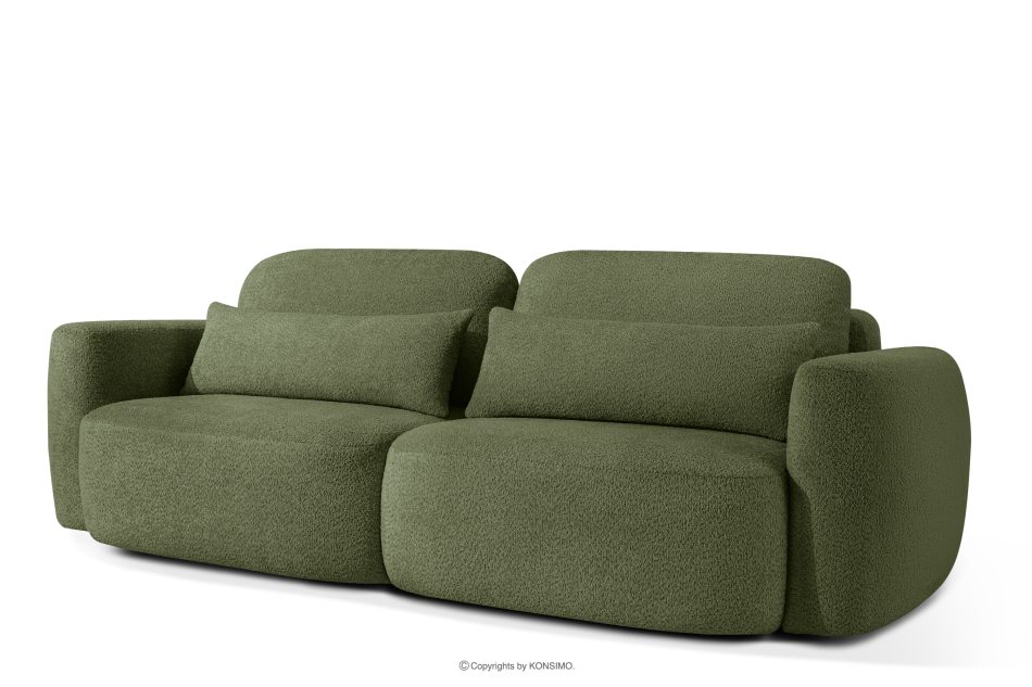 ELOSA Sofa und Sessel im japanischen Stil aus olivgrünem Bouclé-Stoff oliv - Foto 3