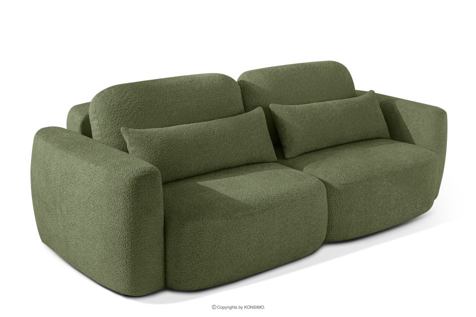 ELOSA Sofa und Sessel im japanischen Stil aus olivgrünem Bouclé-Stoff oliv - Foto 4