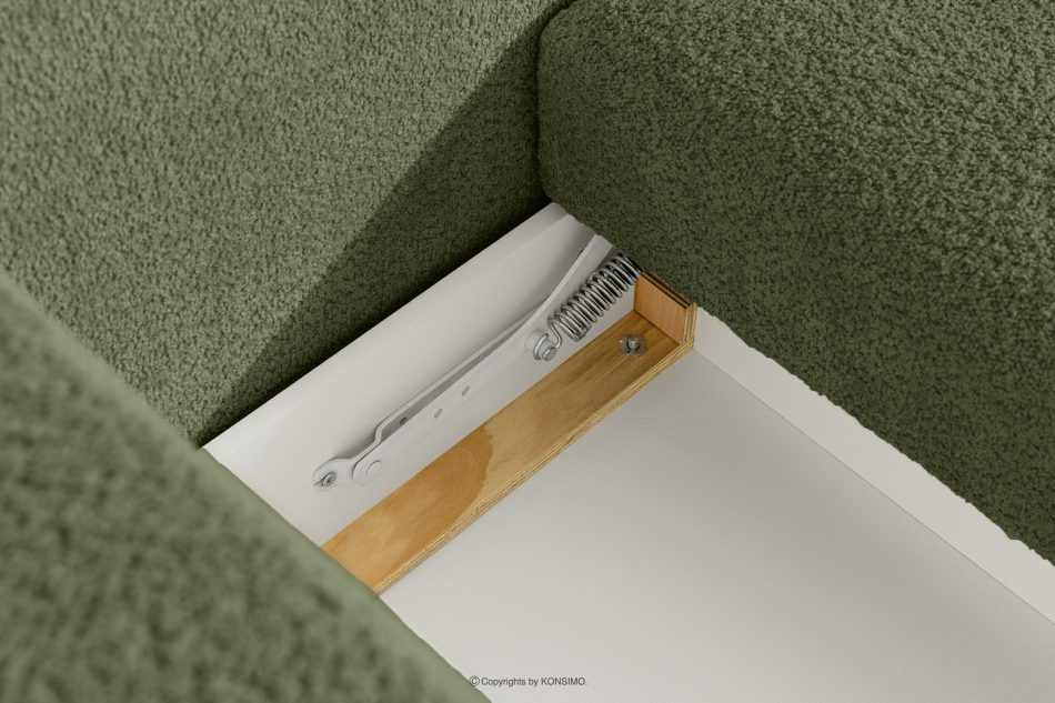 ELOSA Sofa und Sessel im japanischen Stil aus olivgrünem Bouclé-Stoff oliv - Foto 14