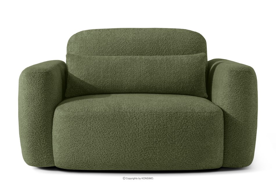 ELOSA Sofa und Sessel im japanischen Stil aus olivgrünem Bouclé-Stoff oliv - Foto 16