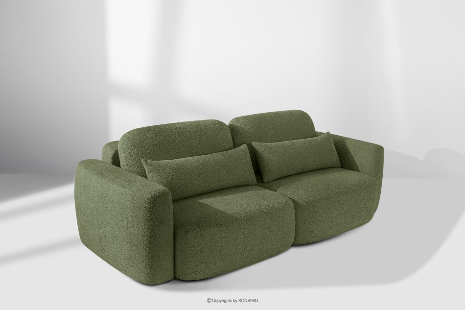 ELOSA Sofa und Sessel im japanischen Stil aus olivgrünem Bouclé-Stoff oliv - Foto 27