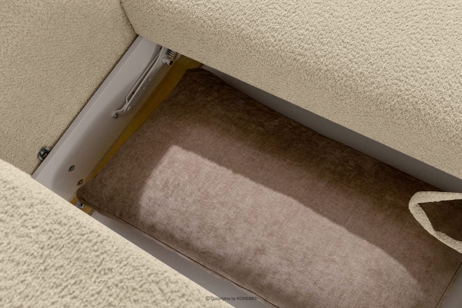 ELOSA Sofa und Sessel im Japandi-Stil aus hellbeigem Bouclé-Stoff hellbeige - Foto 15