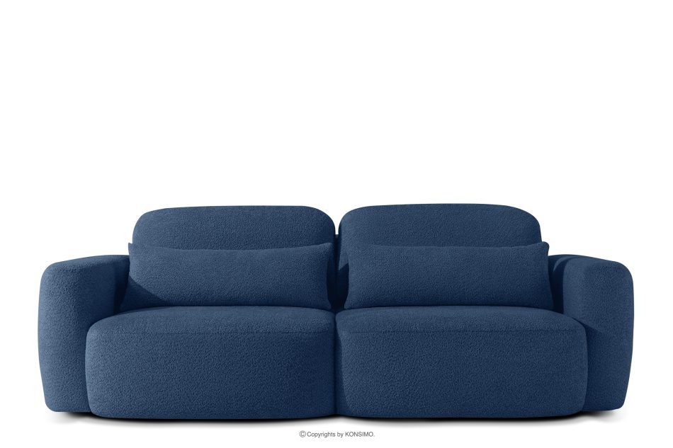 ELOSA Sofa und Sessel im japanischen Stil aus dunkelblauem Bouclé-Stoff dunkelblau - Foto 2
