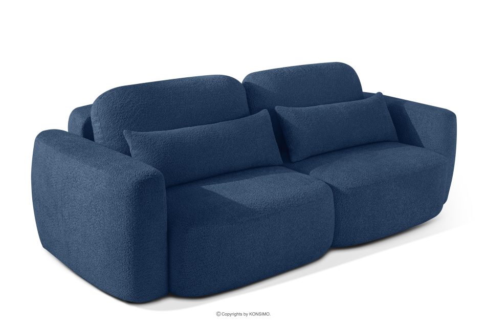 ELOSA Sofa und Sessel im japanischen Stil aus dunkelblauem Bouclé-Stoff dunkelblau - Foto 4