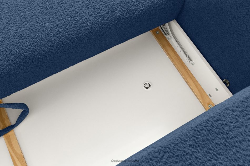 ELOSA Sofa und Sessel im japanischen Stil aus dunkelblauem Bouclé-Stoff dunkelblau - Foto 13