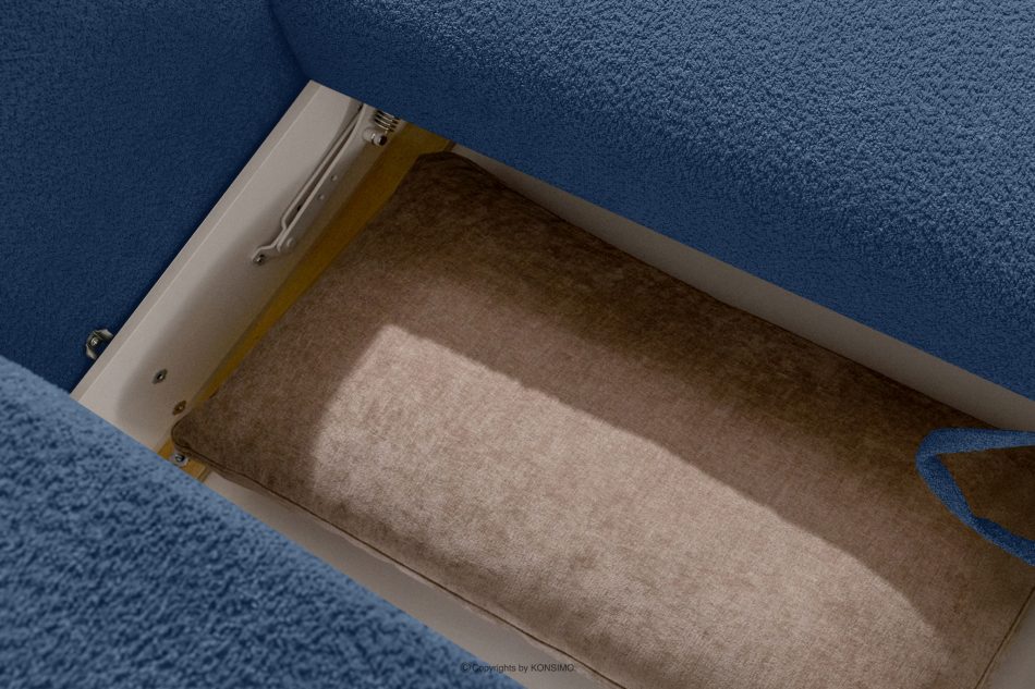 ELOSA Sofa und Sessel im japanischen Stil aus dunkelblauem Bouclé-Stoff dunkelblau - Foto 15