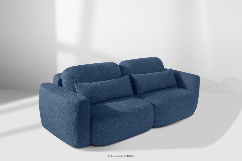 ELOSA Sofa und Sessel im japanischen Stil aus dunkelblauem Bouclé-Stoff dunkelblau - Foto 27