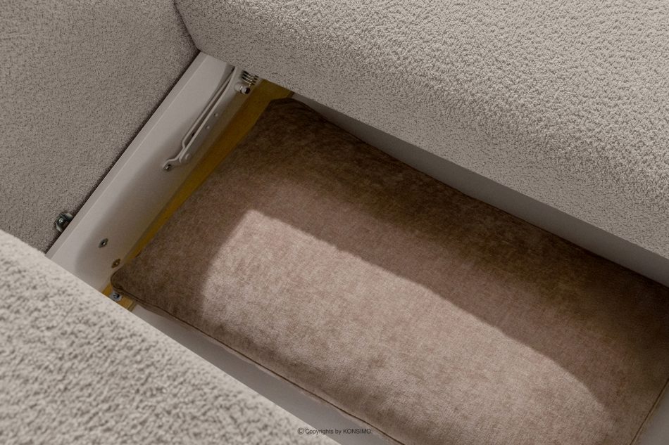 ELOSA Rechte Ecksofa und Sessel im Japandi-Stil Bouclé grau grau - Foto 15