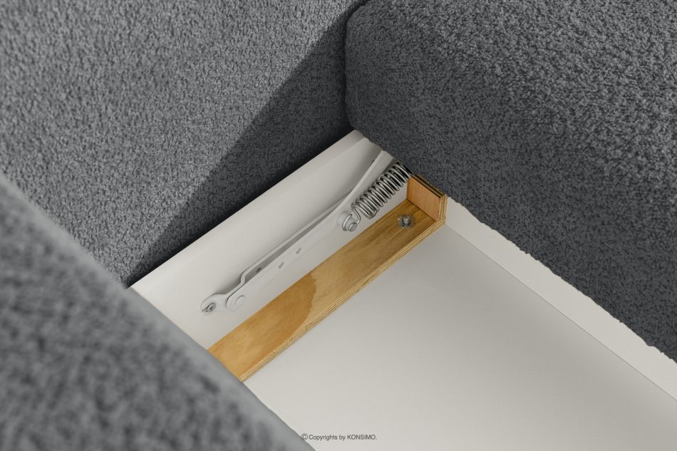 ELOSA Rechte Ecksofa und Sessel im Japandi-Stil Bouclé dunkelgrau dunkelgrau - Foto 14