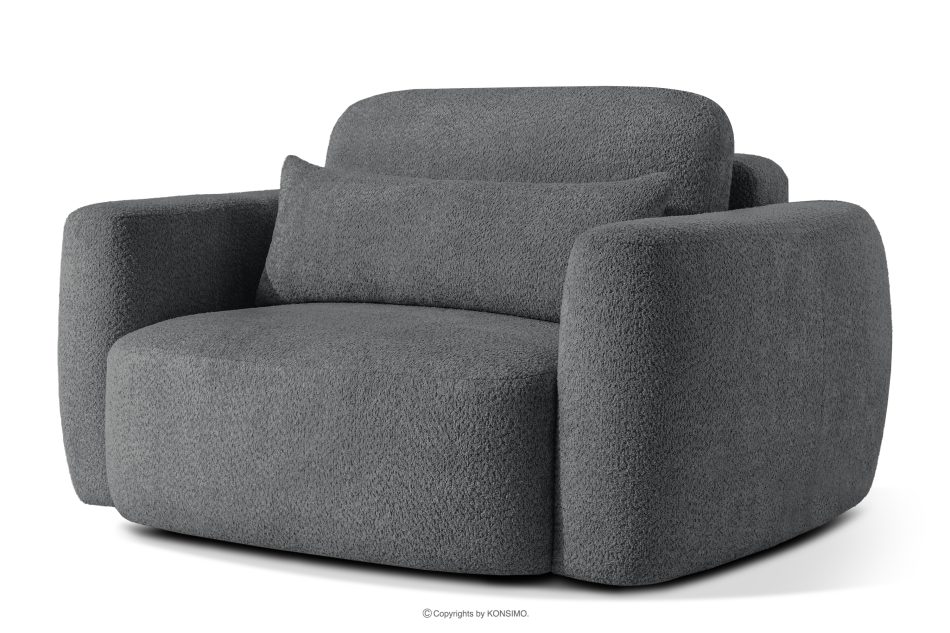 ELOSA Rechte Ecksofa und Sessel im Japandi-Stil Bouclé dunkelgrau dunkelgrau - Foto 17