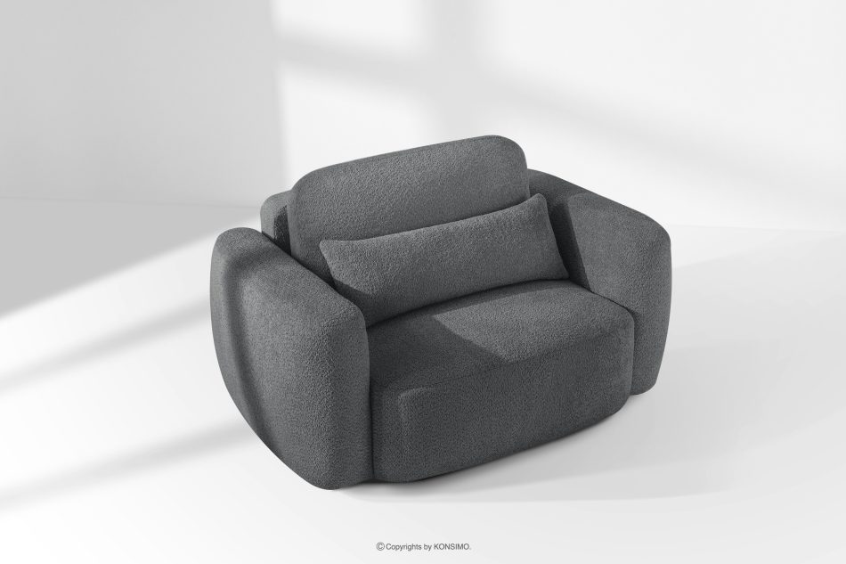 ELOSA Rechte Ecksofa und Sessel im Japandi-Stil Bouclé dunkelgrau dunkelgrau - Foto 24