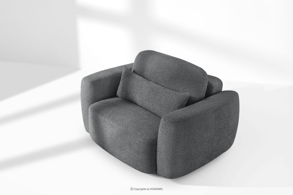 ELOSA Rechte Ecksofa und Sessel im Japandi-Stil Bouclé dunkelgrau dunkelgrau - Foto 26