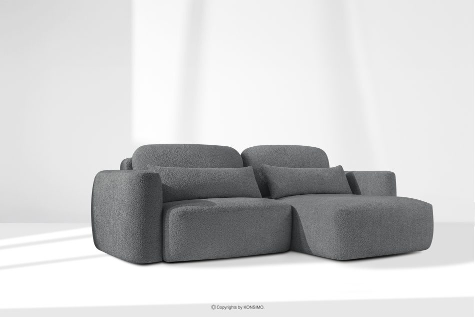 ELOSA Rechte Ecksofa und Sessel im Japandi-Stil Bouclé dunkelgrau dunkelgrau - Foto 27