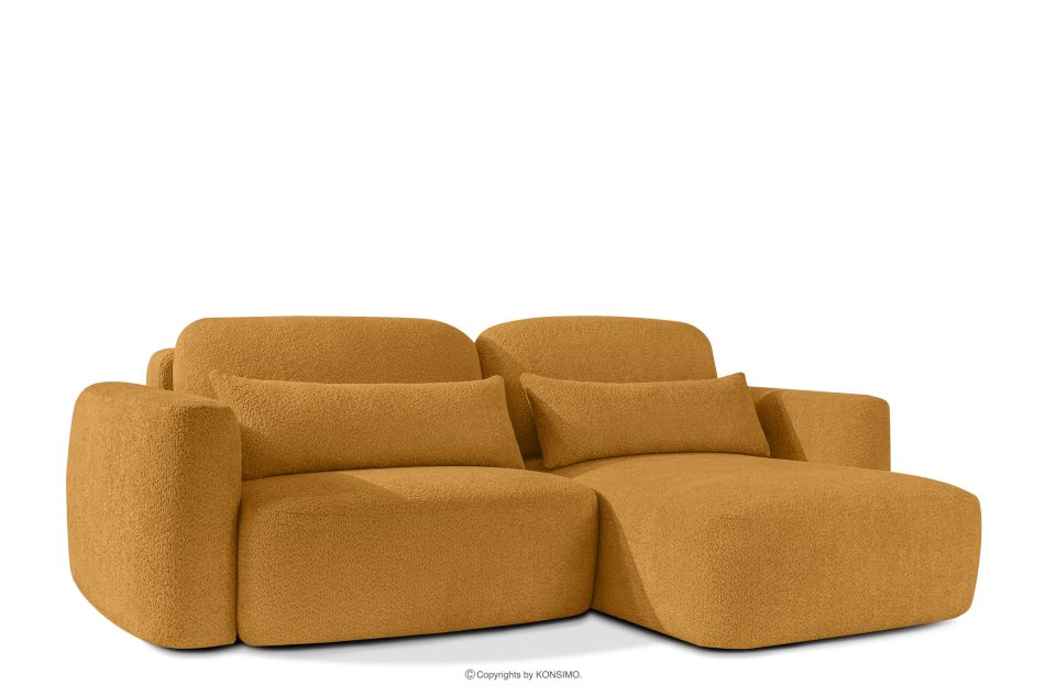 ELOSA Rechte Ecksofa und Sessel im japanischen Stil Bouclé honigfarben honigfarben - Foto 4