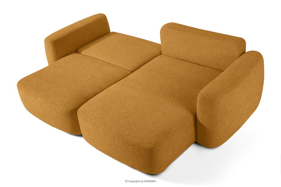 ELOSA Rechte Ecksofa und Sessel im japanischen Stil Bouclé honigfarben honigfarben - Foto 5