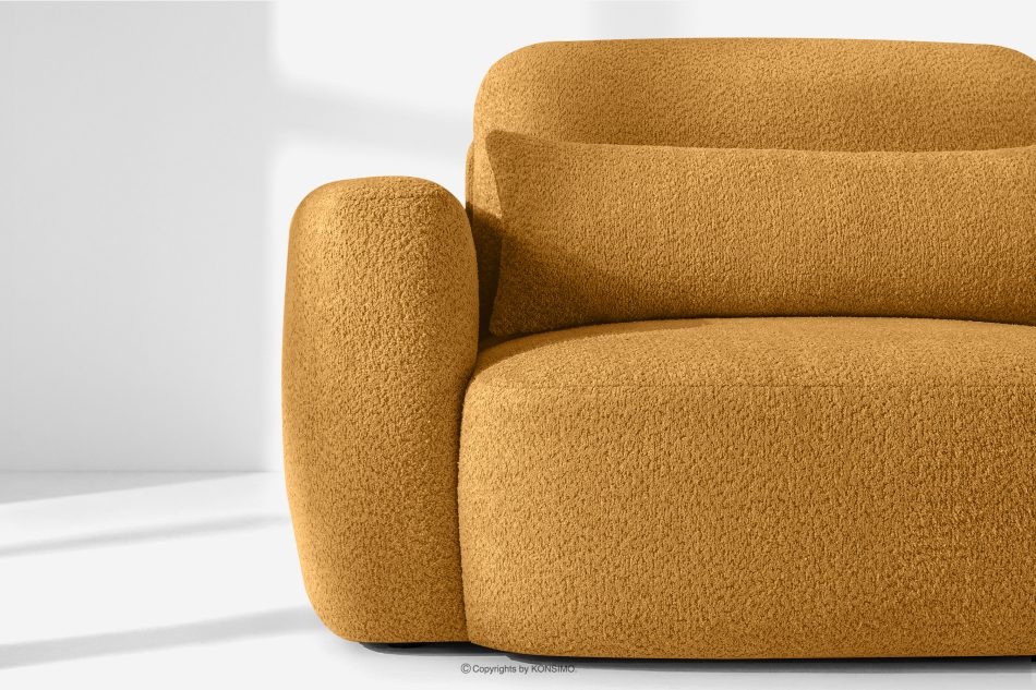 ELOSA Rechte Ecksofa und Sessel im japanischen Stil Bouclé honigfarben honigfarben - Foto 7
